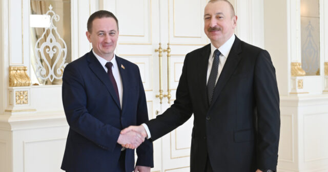 Azerbaycan Cumhurbaşkanı İlham Aliyev, Belarus Başbakanı’nı Kabul Etti